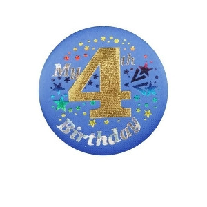 Club Pack of 6 Blue My 4th Birthday Decorative Satin Buttons for Boys 2 - All