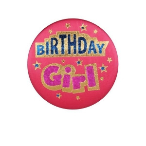 Club Pack of 6 Pink Birthday Girl Decorative Satin Buttons 2 - All