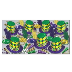 The Traditional Colors Mardi Gras Party Kit Assortment for 50 People - All