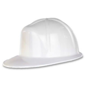 Club Pack of 48 White Plastic Construction Helmet Costume Accessory - All