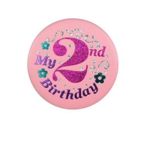 Club Pack of 6 Pink My 2nd Birthday Decorative Satin Buttons for Girls 2 - All