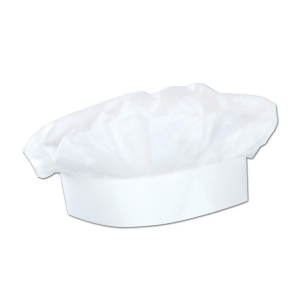 Club Pack of 48 Solid White Chef's Hat Costume Accessories - All