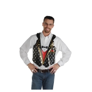 Club Pack of 24 Prismatic Awards Night Novelty Vest with Tie Straps - All