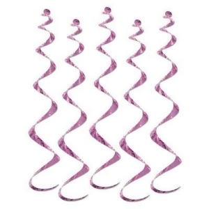Pack of 30 Pink Cancer Awareness Ribbon Hanging Spiral Streamer Party Decoration Twirly Whirlys 24 - All