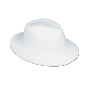 Club Pack of 24 Roaring 20's White Velour Fedora Novelty Hat - All