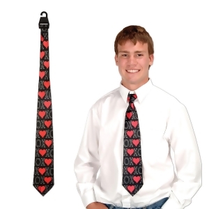 Club Pack of 12 Black Red and White Valentines Day Tie Costume Accessories - All