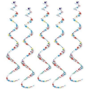 Pack of 30 Colorful Polka Dot Hanging Spiral Streamer Birthday Party Decoration Twirly Whirlys 24 - All