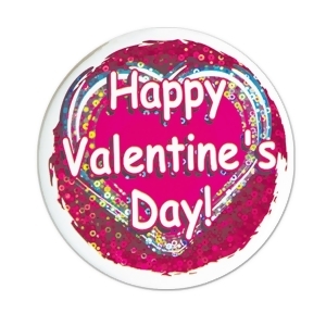Club Pack of 12 Multi-Colored Happy Valentine's Day Button Accessories - All