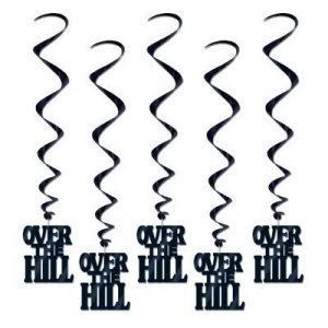 Pack of 30 Black Over the Hill Hanging Birthday Party Decoration Whirls 40 - All