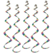 Pack Of 30 Colorful Polka Dot Hanging Spiral Streamer Birthday