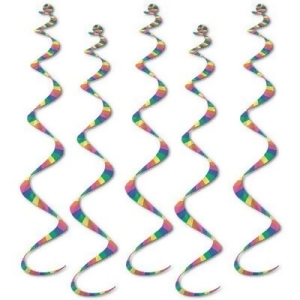 Pack of 30 Colorful Striped Hanging Spiral Streamer Birthday Party Decoration Twirly Whirlys 24 - All