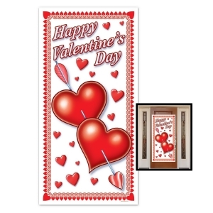 Club Pack of 12 Red and White Happy Valentine's Day Door Cover Party Decorations - All
