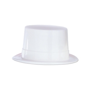 Club Pack of 24 White Plastic Topper Party Hats Costume Accessories - All