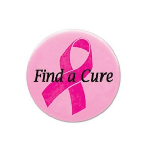 Pack of 6 Breast Cancer Awareness Themed Find A Cure Satin Button Costume Accessories 2 - All