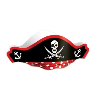 Club Pack of 48 Skull Printed Pirate Party Hat with Bandanna - All