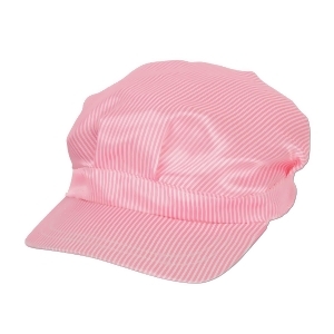 Club Pack of 12 Cute Pink and White Striped Train Engineer Costume Party Hats - All