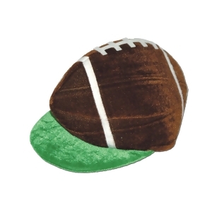 Club Pack of 12 Brown Green and White Plush Game Day Football Party Hats - All