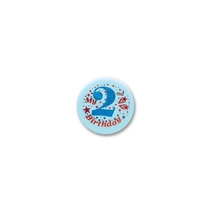 Club Pack of 6 Blue My 2nd Birthday Decorative Satin Buttons for Boys 2 - All