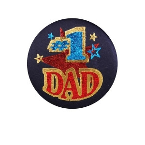 Pack of 6 Dark Blue #1 Dad Decorative Satin Buttons 2 - All