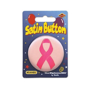 Pack of 6 Breast Cancer Awareness Themed Pink Ribbon Satin Button Costume Accessories 2 - All
