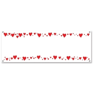 Club Pack of 12 Red Heart Border Blank Banner Hanging Decorations 5' - All