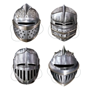 Club Pack of 12 Noble Knight In Shining Armor Novelty Party Masks - All