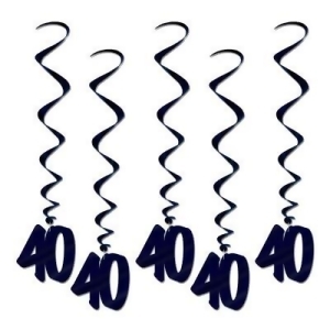 Pack of 30 Number Black Hanging Birthday Party Decoration Whirls 36 - All