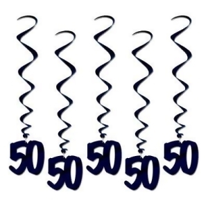 Pack of 30 Number Black Hanging Birthday Party Decoration Whirls 36 - All