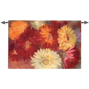 Red Orange Yellow White Gerberas Cotton Wall Art Hanging Tapestry 34 x 52 - All