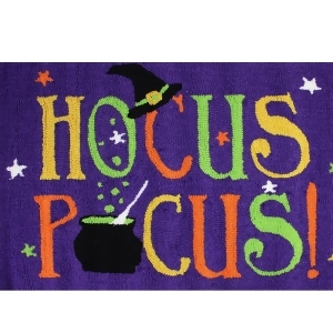 34 X 22 Purple Orange and Green Hocus Pocus Decorative Halloween Throw Rug - All