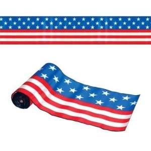 Pack of 6 Patriotic Stars and Stripes Satin Cut-to-Fit July Fourth Party Banquet Table Runners 25' - All