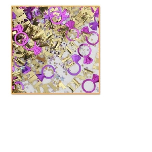 Pack of 6 Purple and Gold Celebration Confetti Bags 0.5 oz. - All