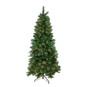 7.5' x 48 Pre-Lit Multi-Color Glittered Mixed Pine Medium Artificial Christmas Tree Clear Lights - All