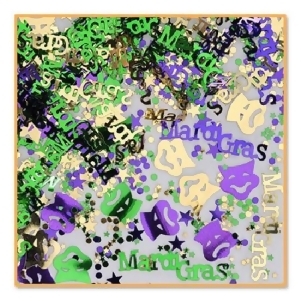 Pack of 6 Purple Green and Gold Mardi Gras Celebration Confetti Bags 0.5 oz. - All