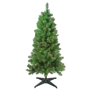 4' x 25 Pre-Lit Noble Pine Artificial Christmas Tree- Clear Lights - All