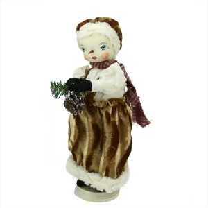15 Gathered Traditions Snow Girl Decorative Christmas Figure with Stand - All