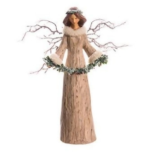 15.5 Natural Angel with Frosted Twig Wings and Garland Table Top Christmas Decoration - All