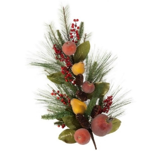 26 Autumn Harvest Beaded Fruit Decorative Glitter Artificial Pine Swag - All