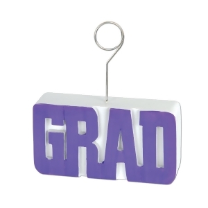 Pack of 6 Royal Purple Grad Photo or Balloon Holder Decorations 6 oz. - All