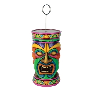 Pack of 6 Multi-Colored Tiki Head Photo or Balloon Holder Decoration 6 oz. - All