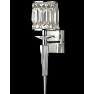 19 Cahas Chrome and Solid Crystal Wall Sconce - All