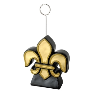 Pack of 6 Black and Gold Fleur De Lis Photo or Balloon Holder Decoration 6 oz. - All
