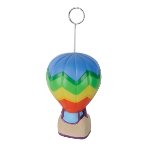 Pack of 6 Rainbow Colored Hot Air Balloon Photo or Balloon Holder Decorations 6 oz. - All
