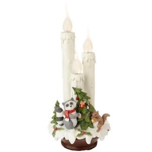 14 Wilderness Animals Flame Tipped Three Candle Lamp Christmas Table Top Decoration - All