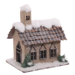 10.5 Country Cabin Snowy Pine Cone Cabin Christmas Table Top Decoration - All