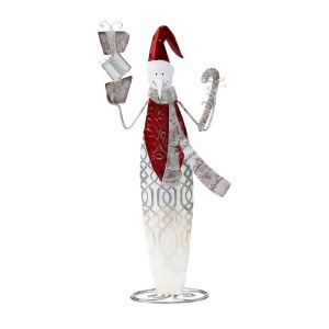 14.5 Pop of Red Capiz Shell Snowman with Gifts Christmas Table Top Figurine Decoration - All