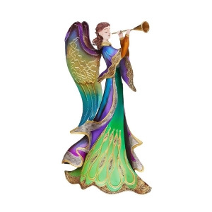 14 Regal Peacock Angel with Trumpet Christmas Table Top Figurine Decoration - All