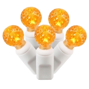 Set of 100 Orange Commercial Grade Led G12 Berry Christmas Lights 4 Spacing White Wire - All