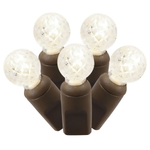 Set of 100 Warm White Commercial Grade Led G12 Berry Christmas Lights 4 Spacing Brown Wire - All