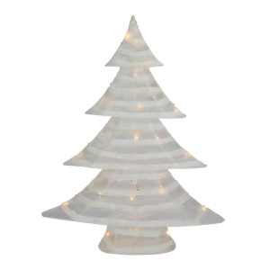 24.5 Battery Operated White and Silver Glittered Led Lighted Christmas Tree Table Top Decoration - All
